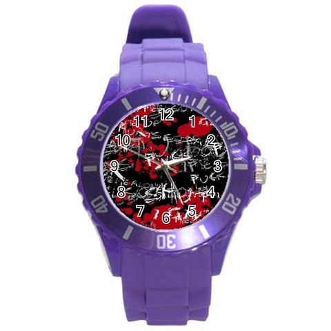 Emo Graffiti Round Plastic Sport Watch Large from ArtsNow.com Front