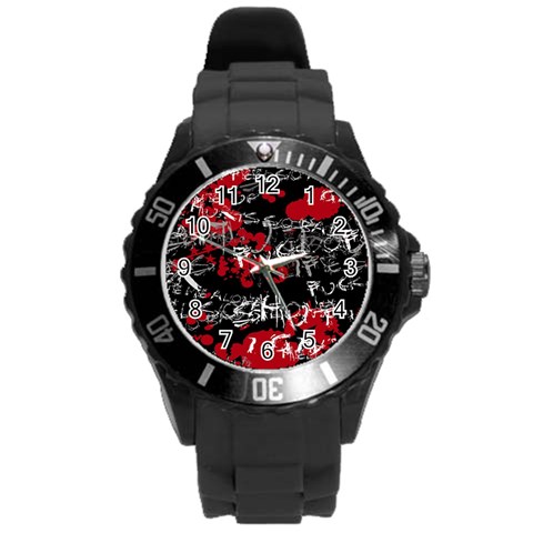 Emo Graffiti Round Plastic Sport Watch Large from ArtsNow.com Front