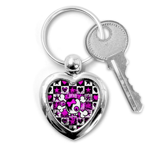 Emo Scene Girl Skull Key Chain (Heart) from ArtsNow.com Front