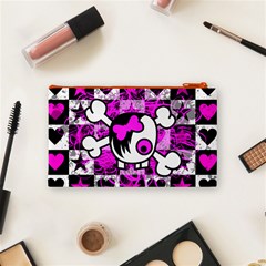 Emo Scene Girl Skull Cosmetic Bag (Small) from ArtsNow.com Back