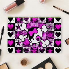 Emo Scene Girl Skull Cosmetic Bag (Large) from ArtsNow.com Back