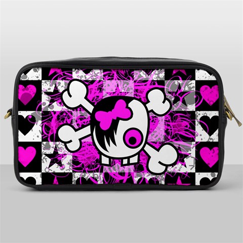 Emo Scene Girl Skull Toiletries Bag (One Side) from ArtsNow.com Front