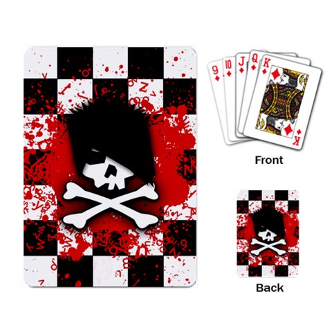 Emo Skull Playing Cards Single Design from ArtsNow.com Back