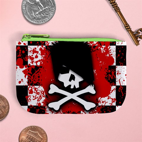 Emo Skull Mini Coin Purse from ArtsNow.com Front