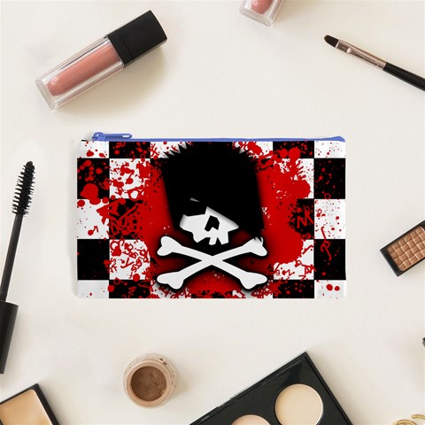 Emo Skull Cosmetic Bag (Small) from ArtsNow.com Front