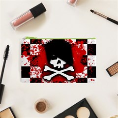 Emo Skull Cosmetic Bag (Small) from ArtsNow.com Front