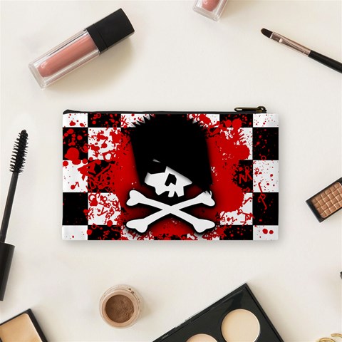 Emo Skull Cosmetic Bag (Small) from ArtsNow.com Back