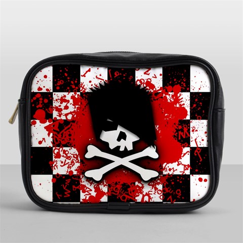 Emo Skull Mini Toiletries Bag (One Side) from ArtsNow.com Front