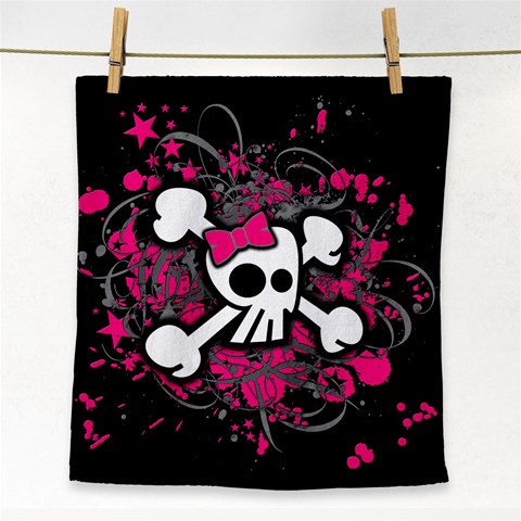 Girly Skull & Crossbones Face Towel from ArtsNow.com Front