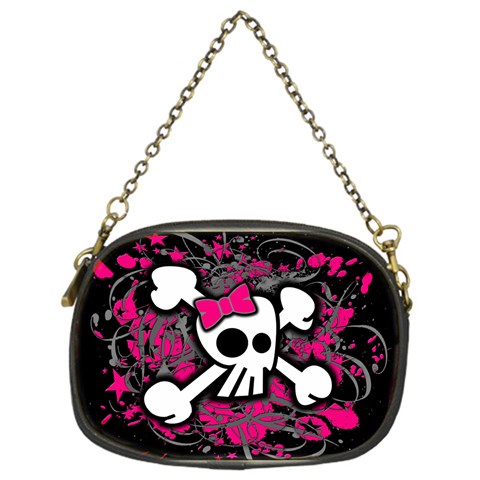 Girly Skull & Crossbones Chain Purse (One Side) from ArtsNow.com Front