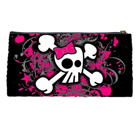 Girly Skull & Crossbones Pencil Case from ArtsNow.com Back