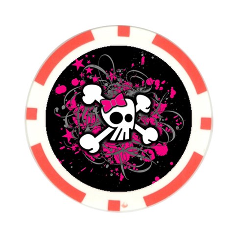 Girly Skull & Crossbones Poker Chip Card Guard (10 pack) from ArtsNow.com Front