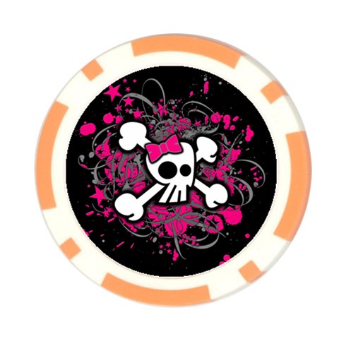 Girly Skull & Crossbones Poker Chip Card Guard (10 pack) from ArtsNow.com Front