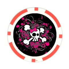 Girly Skull & Crossbones Poker Chip Card Guard (10 pack) from ArtsNow.com Front