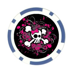 Girly Skull & Crossbones Poker Chip Card Guard (10 pack) from ArtsNow.com Front