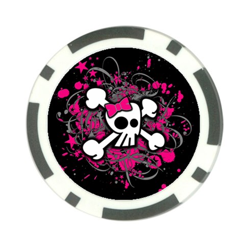 Girly Skull & Crossbones Poker Chip Card Guard (10 pack) from ArtsNow.com Back