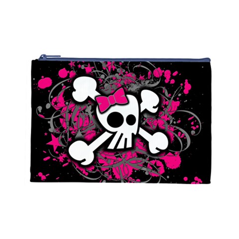 Girly Skull & Crossbones Cosmetic Bag (Large) from ArtsNow.com Front