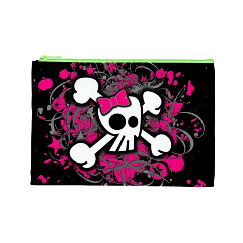 Girly Skull & Crossbones Cosmetic Bag (Large) from ArtsNow.com Front