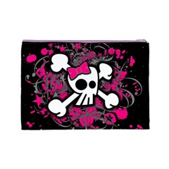 Girly Skull & Crossbones Cosmetic Bag (Large) from ArtsNow.com Back