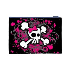 Girly Skull & Crossbones Cosmetic Bag (Large) from ArtsNow.com Back