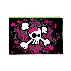 Girly Skull & Crossbones Cosmetic Bag (Large) from ArtsNow.com Back