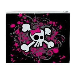 Girly Skull & Crossbones Cosmetic Bag (XL) from ArtsNow.com Back