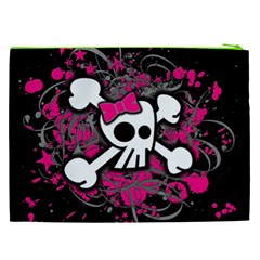 Girly Skull & Crossbones Cosmetic Bag (XXL) from ArtsNow.com Back