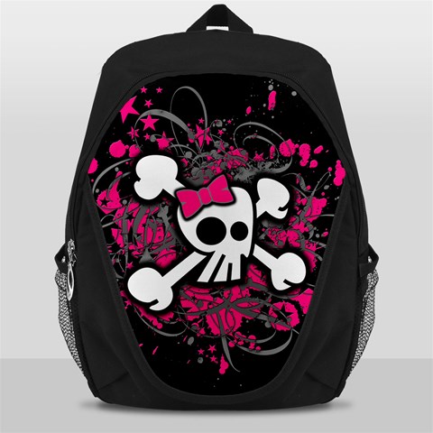 Girly Skull & Crossbones Backpack Bag from ArtsNow.com Front