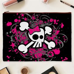 Girly Skull & Crossbones Cosmetic Bag (XXXL) from ArtsNow.com Front