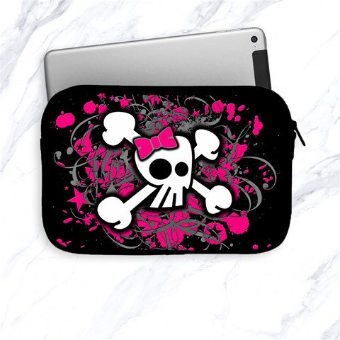 Girly Skull & Crossbones Apple iPad Mini Zipper Case from ArtsNow.com Front