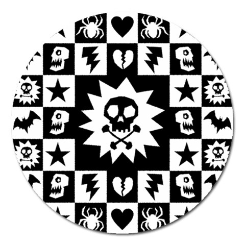 Gothic Punk Skull Magnet 5  (Round) from ArtsNow.com Front