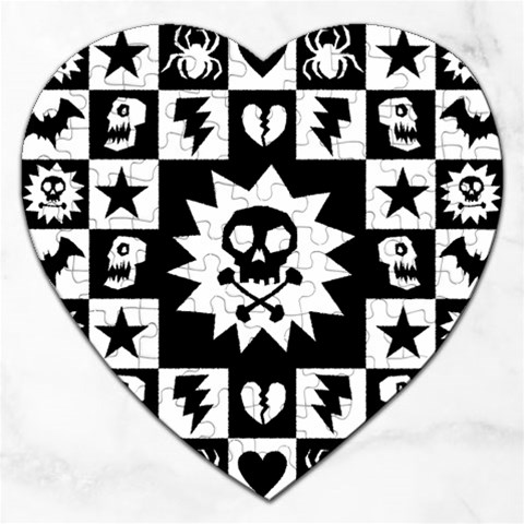 Gothic Punk Skull Jigsaw Puzzle (Heart) from ArtsNow.com Front