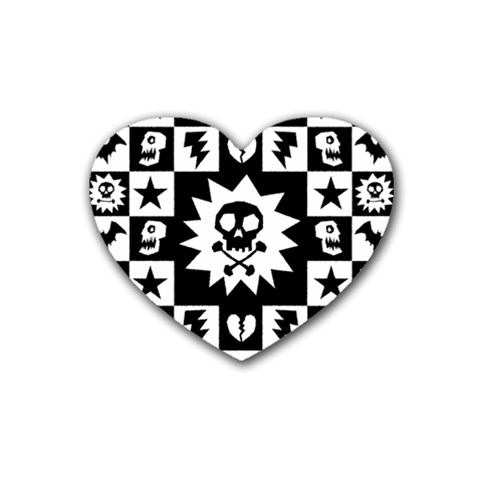 Gothic Punk Skull Rubber Coaster (Heart) from ArtsNow.com Front