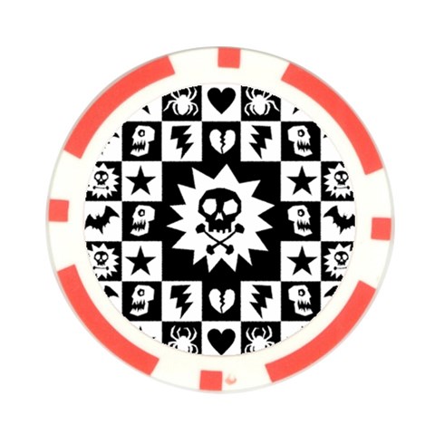 Gothic Punk Skull Poker Chip Card Guard (10 pack) from ArtsNow.com Front