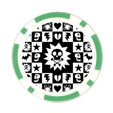 Gothic Punk Skull Poker Chip Card Guard (10 pack) from ArtsNow.com Front