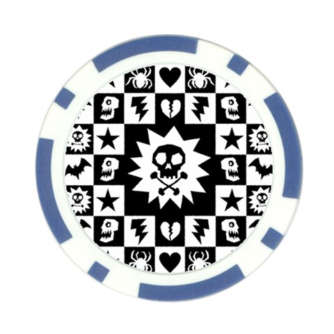 Gothic Punk Skull Poker Chip Card Guard (10 pack) from ArtsNow.com Front