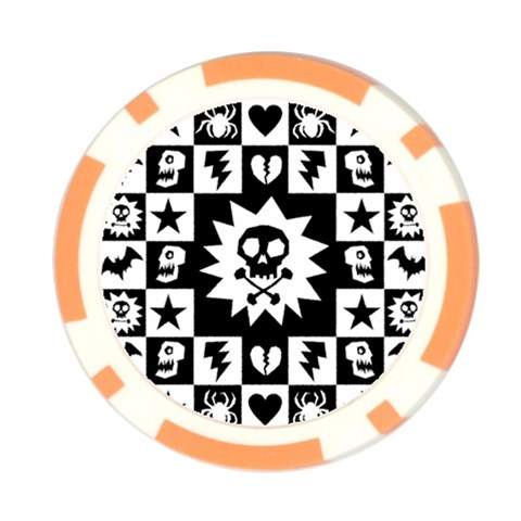 Gothic Punk Skull Poker Chip Card Guard (10 pack) from ArtsNow.com Front