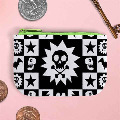 Gothic Punk Skull Mini Coin Purse from ArtsNow.com Front