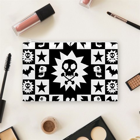 Gothic Punk Skull Cosmetic Bag (Medium) from ArtsNow.com Front