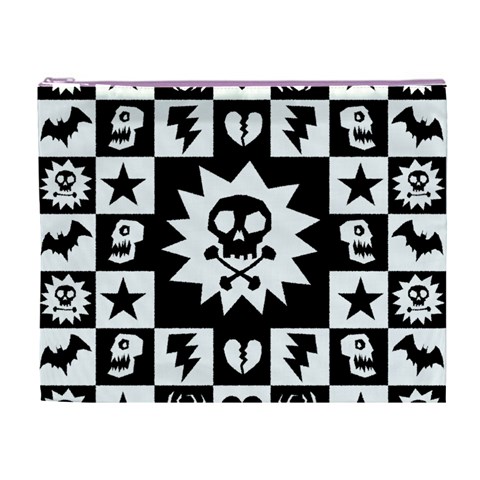 Gothic Punk Skull Cosmetic Bag (XL) from ArtsNow.com Front