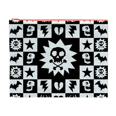 Gothic Punk Skull Cosmetic Bag (XL) from ArtsNow.com Front