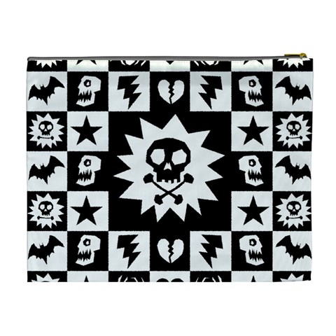 Gothic Punk Skull Cosmetic Bag (XL) from ArtsNow.com Back