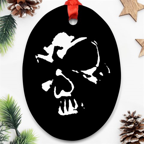 Gothic Skull Ornament (Oval) from ArtsNow.com Front