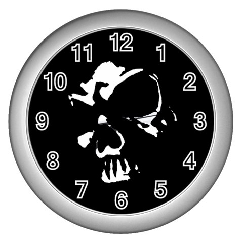 Gothic Skull Wall Clock (Silver) from ArtsNow.com Front