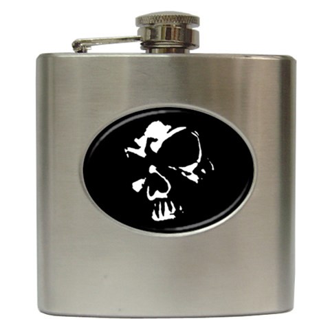 Gothic Skull Hip Flask (6 oz) from ArtsNow.com Front