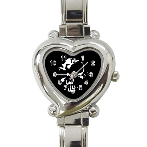 Gothic Skull Heart Italian Charm Watch from ArtsNow.com Front