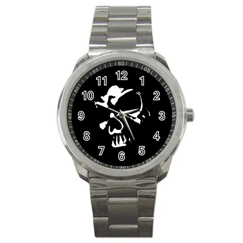 Gothic Skull Sport Metal Watch from ArtsNow.com Front