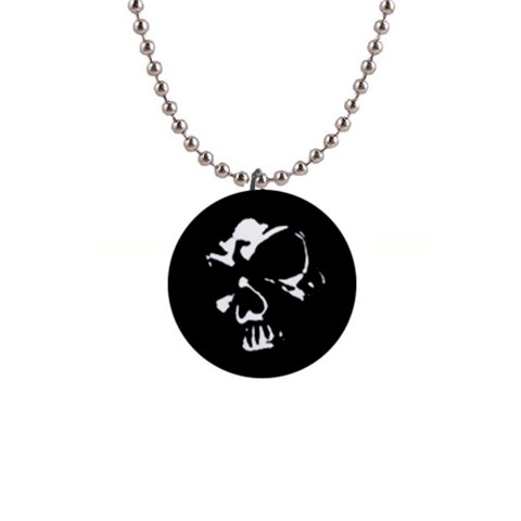 Gothic Skull 1  Button Necklace from ArtsNow.com Front