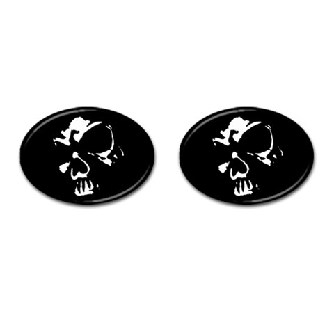 Gothic Skull Cufflinks (Oval) from ArtsNow.com Front(Pair)