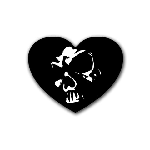 Gothic Skull Rubber Coaster (Heart) from ArtsNow.com Front